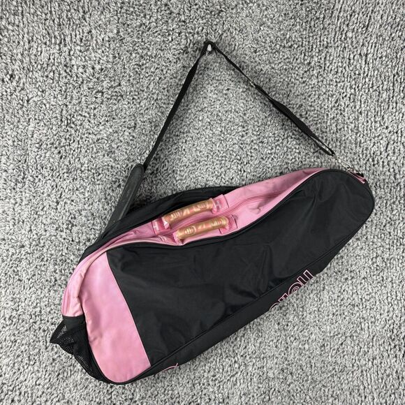 Vintage Hello Kitty Tennis Bag 02 Rare Sanrio 76-02 Shoulder Strap Pink Black - Picture 5 of 6